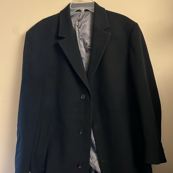 Calvin Klein Men's Wool-Blend Black Overcoat Size 44R - Picture 13 of 13